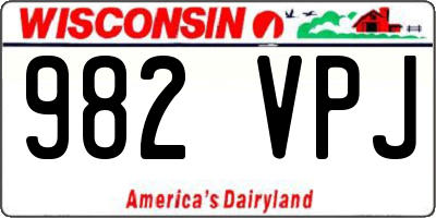 WI license plate 982VPJ