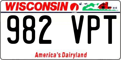 WI license plate 982VPT