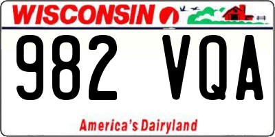WI license plate 982VQA