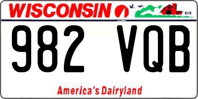 WI license plate 982VQB