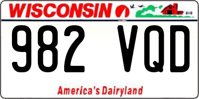 WI license plate 982VQD