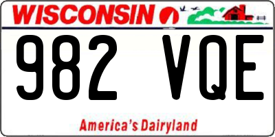 WI license plate 982VQE