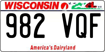 WI license plate 982VQF