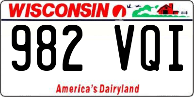 WI license plate 982VQI