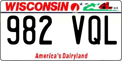WI license plate 982VQL