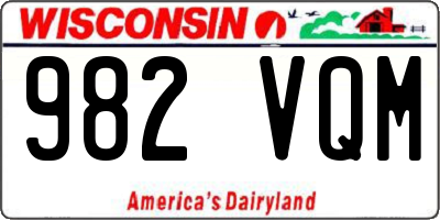 WI license plate 982VQM