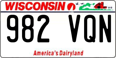 WI license plate 982VQN
