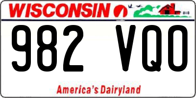 WI license plate 982VQO