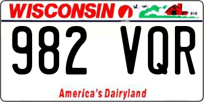 WI license plate 982VQR