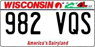 WI license plate 982VQS