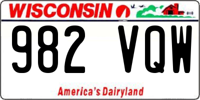 WI license plate 982VQW