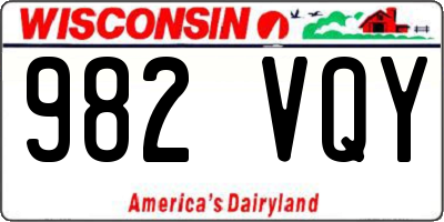 WI license plate 982VQY