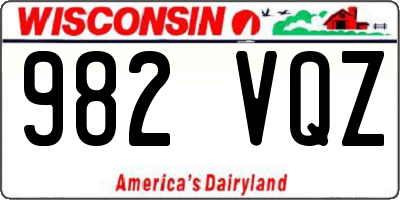 WI license plate 982VQZ