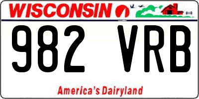 WI license plate 982VRB