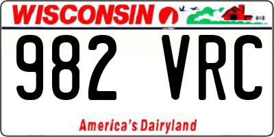 WI license plate 982VRC