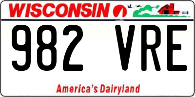 WI license plate 982VRE