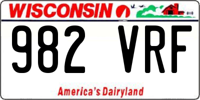 WI license plate 982VRF