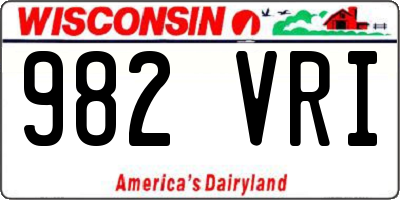 WI license plate 982VRI