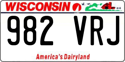 WI license plate 982VRJ