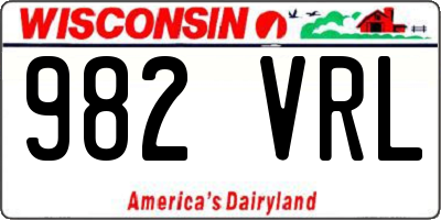 WI license plate 982VRL