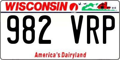 WI license plate 982VRP