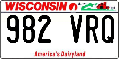 WI license plate 982VRQ