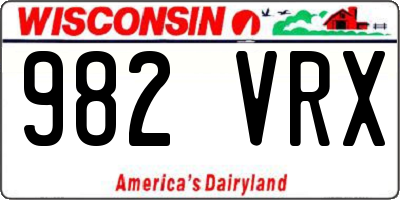 WI license plate 982VRX