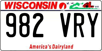 WI license plate 982VRY