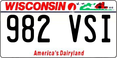 WI license plate 982VSI