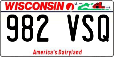WI license plate 982VSQ