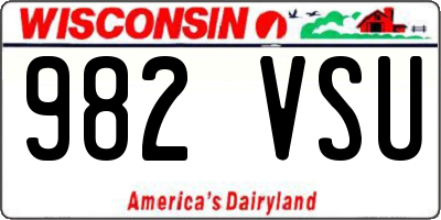 WI license plate 982VSU