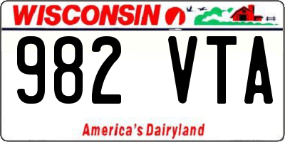 WI license plate 982VTA