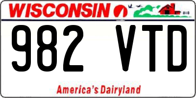WI license plate 982VTD