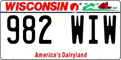 WI license plate 982WIW