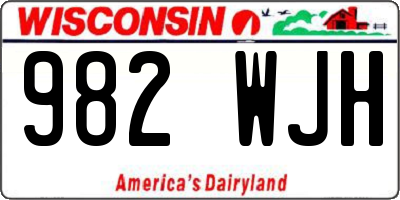 WI license plate 982WJH