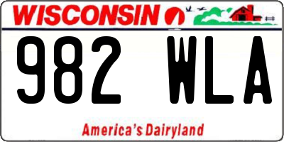 WI license plate 982WLA