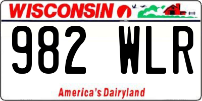 WI license plate 982WLR