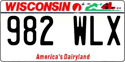WI license plate 982WLX