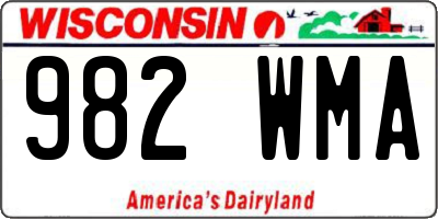 WI license plate 982WMA