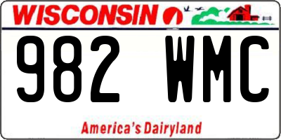 WI license plate 982WMC