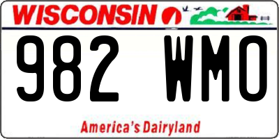 WI license plate 982WMO