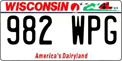 WI license plate 982WPG