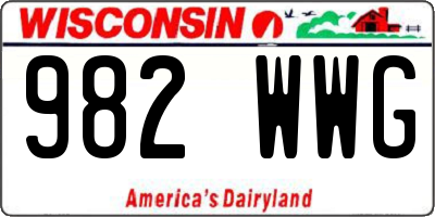WI license plate 982WWG