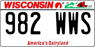 WI license plate 982WWS