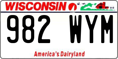 WI license plate 982WYM