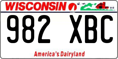 WI license plate 982XBC