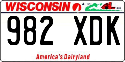 WI license plate 982XDK