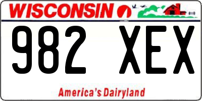 WI license plate 982XEX