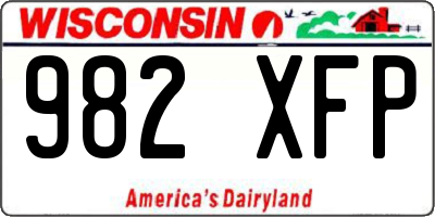 WI license plate 982XFP