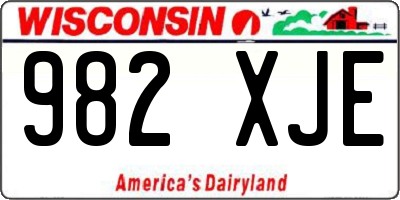 WI license plate 982XJE